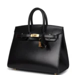 Hermes Birkin Sellier 25 Black Box Gold Hardware - Image 5