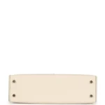 Hermes Special Order (HSS) Kelly Sellier 20 Craie and Gris Asphalte Epsom Permabrass Hardware - Image 6