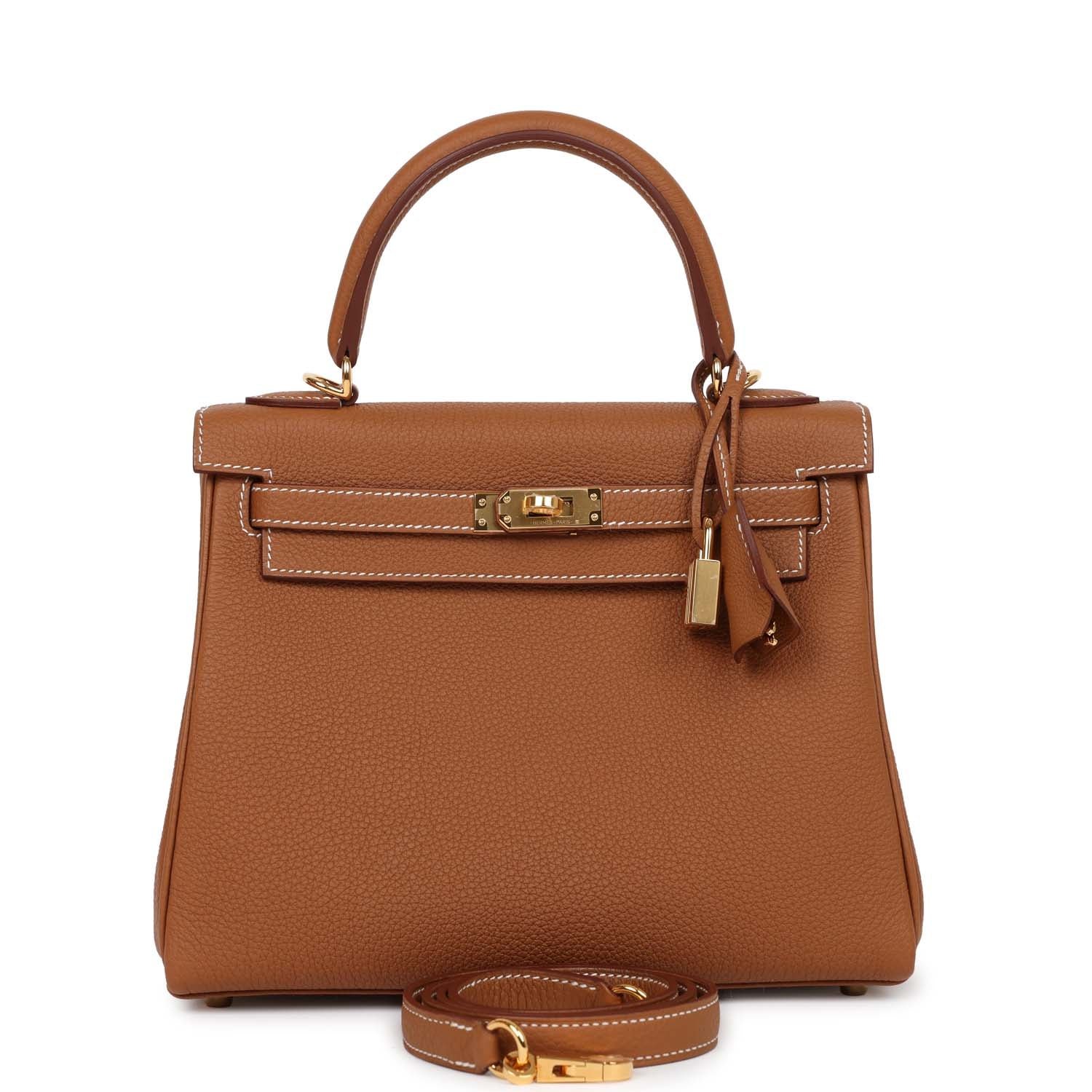 376C0257-F6DD-0451-4569-AAE23C7F256D.jpg Hermes Kelly Retourne 25 Gold Togo Gold Hardware - Image 1