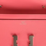 Hermes Constance Wallet To Go Rose Azalee Evercolor Palladium Hardware - Image 7