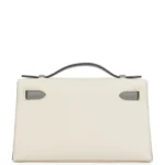 Hermes Special Order (HSS) Kelly Pochette Beton and Gris Meyer Swift Palladium Hardware - Image 4