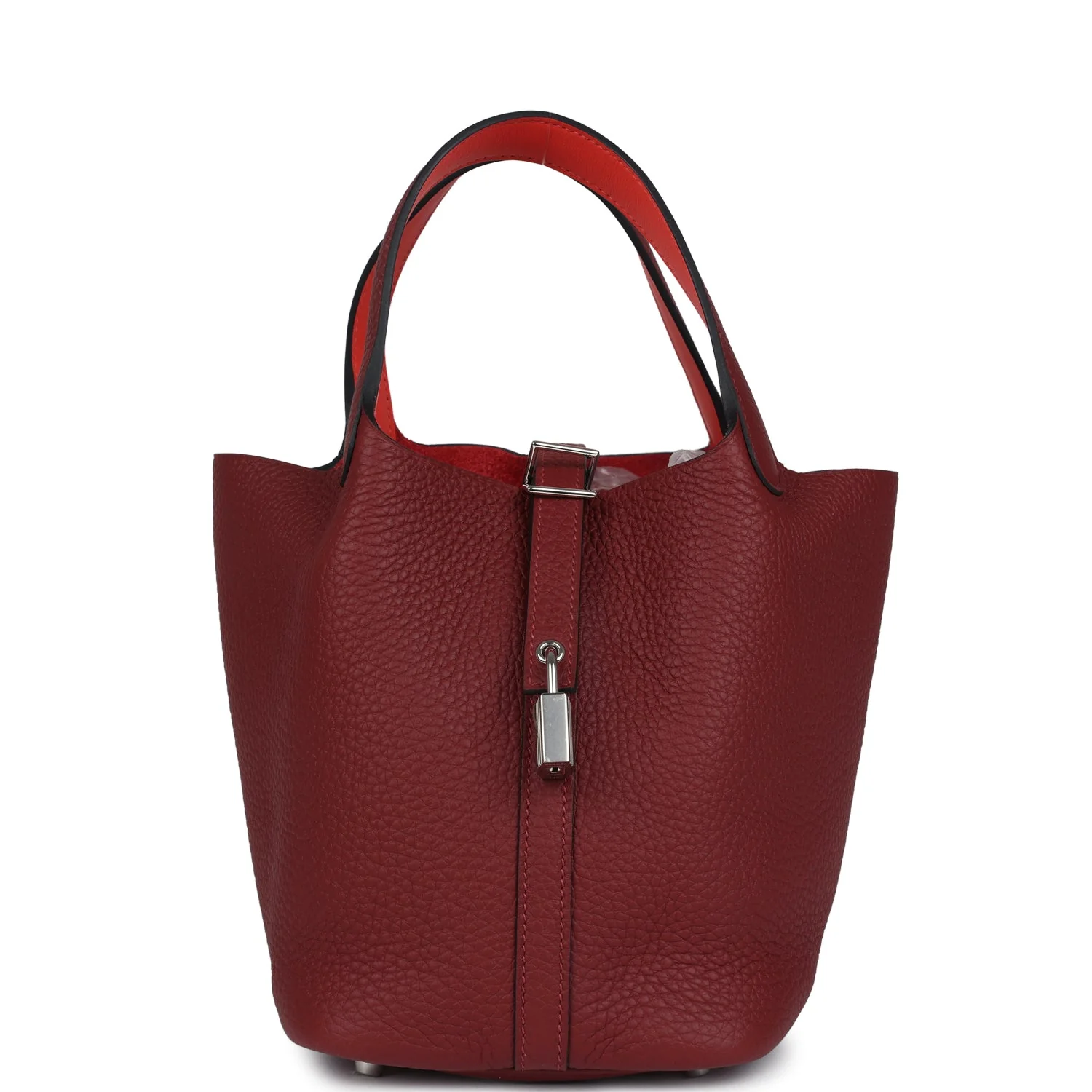 3865618B-3973-1446-1444-8428FD57C1AC.webp Hermes Picotin Lock 18 Eclat Rouge H Clemence Palladium Hardware - Image 1