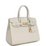 Hermes Birkin Sellier 30 Gris Pale Epsom Gold Hardware - Image 2