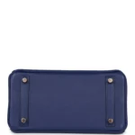 Hermes Birkin 25 Bleu Saphir Taurillion Novillo and Bleu Marine Matte Alligator Touch Rose Gold Hardware - Image 6