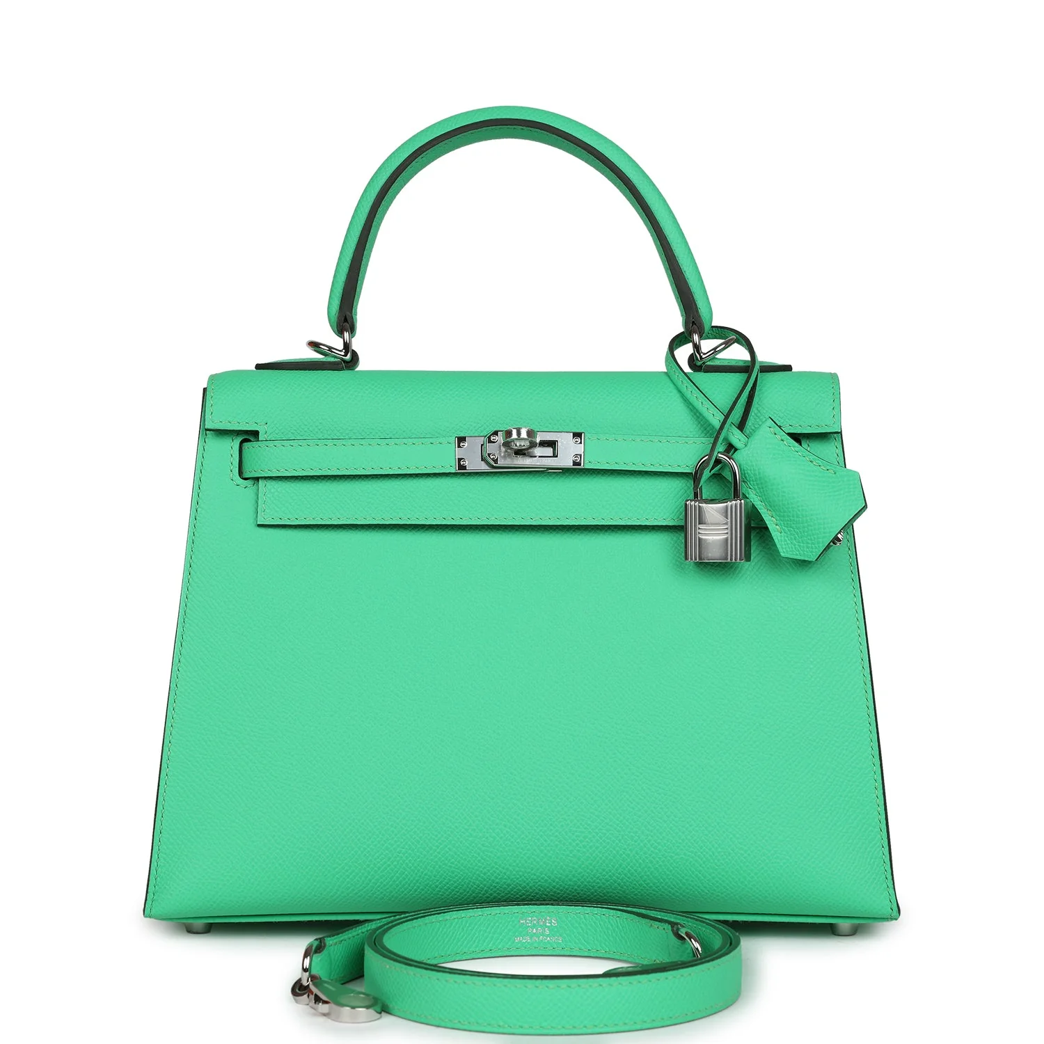 3A23458F-4DB2-4B51-8EAE-99B27F44EF9B.webp Hermes Kelly Sellier 25 Vert Comics Epsom Palladium Hardware - Image 1