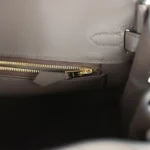 Hermes Birkin 25 Ecru-Beige Toile H Canvas and Ecorce Swift Permabrass Hardware - Image 9