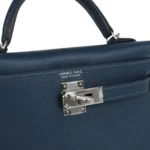 Hermes Kelly Sellier 20 Bleu de Prusse Epsom Palladium Hardware - Image 7