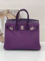Herm&egrave;s Birkin Violet  30-35cm  gold clasps Crocodile skin customization - Image 2