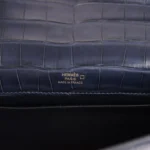 Hermes Kelly Pochette Bleu Indigo Matte Alligator Gold Hardware - Image 7