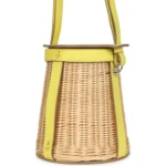 Hermes Farming Picnic Bag Lime Swift and Naturel Osier Wicker Palladium Hardware - Image 3