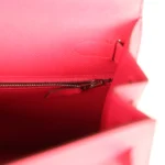 Hermes Kelly Sellier 28 Rose Extreme Epsom Palladium Hardware - Image 9