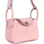 Hermes Mini Lindy Rose Sakura Swift Palladium Hardware - Image 2