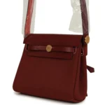 Hermes Herbag Zip 20 Mini Rouge H Toile Militaire Canvas and Vache Hunter Gold Hardware - Image 5