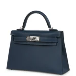 Hermes Kelly Sellier 20 Bleu de Prusse Epsom Palladium Hardware - Image 5