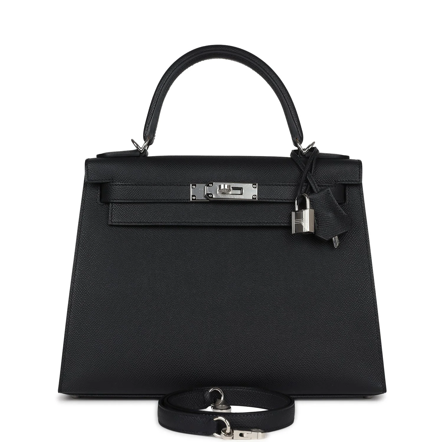 3E0FB7E1-E909-C93A-97B4-EDCF21DE551F.webp Hermes Kelly Sellier 28 Black Epsom Palladium Hardware - Image 1
