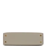 Hermes Special Order (HSS) Kelly Sellier 20 Gris Tourterelle and Nata Chevre Gold Hardware - Image 6