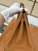 Herm&egrave;s Birkin Brown 25-35 Silver Buckle Customization - Image 4