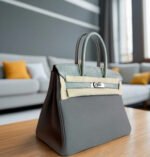 Herm&egrave;s Birkin Bag 25-35 TOGO Grey Crocodile Leather Customized - Image 3