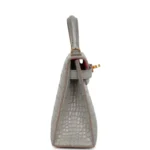 Hermes Special Order (HSS) Kelly Sellier 20 Gris Perle Verso Matte Alligator Gold Hardware - Image 3