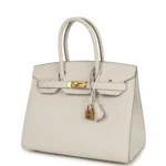 Hermes Birkin Sellier 30 Gris Pale Epsom Gold Hardware - Image 5