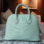 Hermes Bolide Mini 18CM Matte crocodile leather mint green - Image 2