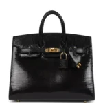 Hermes Birkin Sellier 20 Black Varanus Niloticus Lizard Gold Hardware