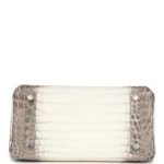 Hermes Birkin 25 Himalaya Niloticus Crocodile Diamond Encrusted Palladium Hardware - Image 6