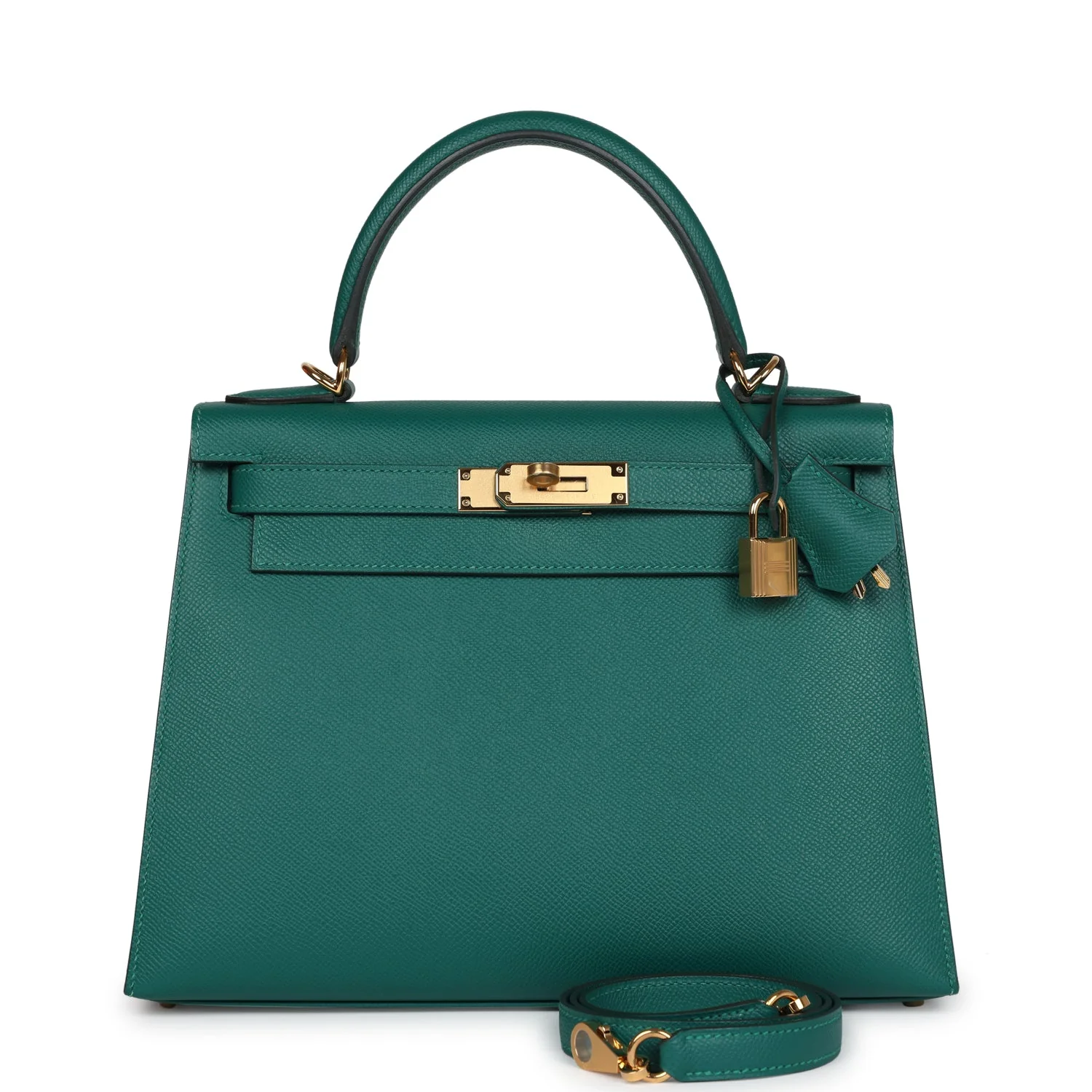 420A9883-7AF3-DEC2-9A32-8591367D528D.webp Hermes Kelly Sellier 28 Malachite Epsom Gold Hardware - Image 1