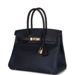 Hermes Birkin 30 Bleu Indigo and Rouge H Contour Epsom Gold Hardware - Image 5