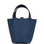 Hermes Picotin Lock 18 Bleu Tie Clemence Palladium Hardware - Image 4