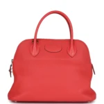 Hermes Bolide 31 Rouge Pivoine Clemence Palladium Hardware - Image 4