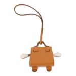 Hermes Mini Kelly Doll Idole Bag Charm Natural Sable, Orange H, Brique, Nata Tadelakt & Chevre Palladium Hardware - Image 2
