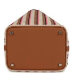 Hermes Stripe Picotin Lock 18 Gold Swift and Ecru-Beige, Rose Pop, Black and Fauve Toile H Canvas Palladium Hardware - Image 6