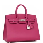 Hermes Birkin Sellier 25 Rose Pourpre Veau Madame Palladium Hardware - Image 2