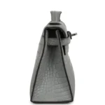Hermes Kelly Pochette Gris Ciment Matte Alligator Palladium Hardware - Image 3