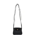 Hermes Mini Lindy II Black Clemence Gold Hardware - Image 7