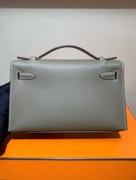 Herm&egrave;s Kelly mini 1 elephant gray silver buckle custom - Image 2