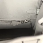Hermes Birkin 25 Gris Meyer Togo and Gris Ciment Matte Alligator Touch Palladium Hardware - Image 9