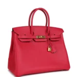Hermes Birkin 35 Rose Extreme Epsom Gold Hardware - Image 2
