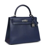 Hermes Kelly Sellier 25 Bleu Saphir Chevre Chamkila Palladium Hardware - Image 2
