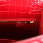 Hermes Kelly Sellier 25 Braise Shiny Alligator Mississippiensis Gold Hardware - Image 9