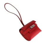 Hermes Kelly Festival Bag Charm Rouge Radieux Swift Palladium Hardware - Image 2