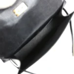 Hermes Kelly Pochette Black Varanus Niloticus Lizard Gold Hardware - Image 6