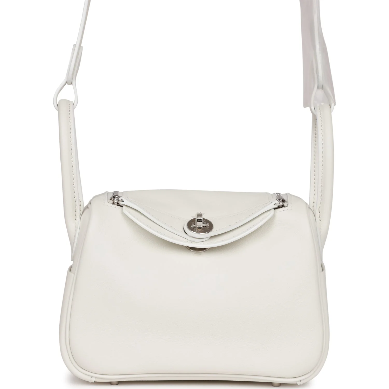 4B7E8847-A2F2-67DD-3BC7-39EB0CC7D353.webp Hermes Mini Lindy White Swift Palladium Hardware - Image 1
