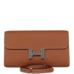 Hermes Constance Wallet To Go Gold Evercolor Palladium Hardware