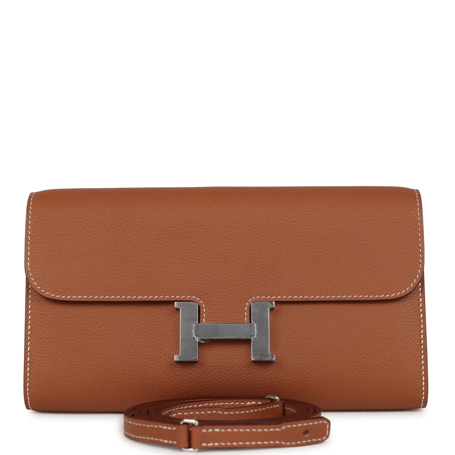 4BD10193-76A8-20E7-146D-1900FBDC6A79.webp Hermes Constance Wallet To Go Gold Evercolor Palladium Hardware - Image 1
