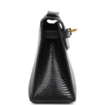 Hermes Kelly Pochette Black Varanus Niloticus Lizard Gold Hardware - Image 3