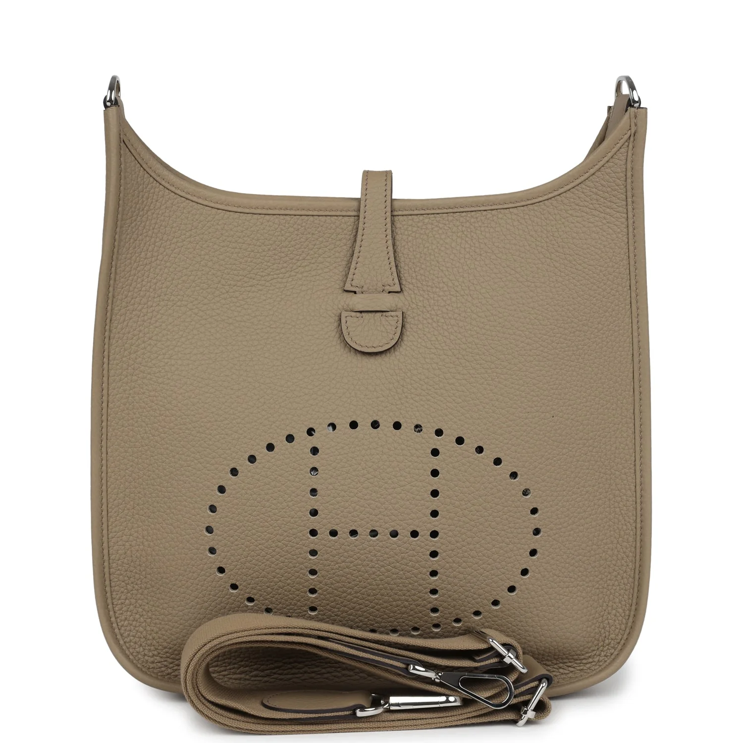 4C396BB1-C363-8E3C-DE32-0D6909DC396B.webp Hermes Evelyne III PM Beige Marfa Clemence Palladium Hardware - Image 1