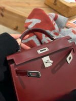 Kelly mini 2 19cm Bordeaux wine red custom - Image 3