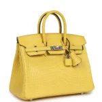 Hermes Birkin 25 Mimosa Matte Alligator Palladium Hardware - Image 2